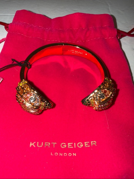 Kurt Geiger Accessories - Kurt Geiger London Gold-Tone Rainbow pave Signature Eagle Cuff